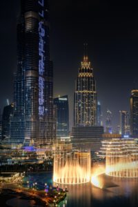 Фонтан Дубай - Вид со стороны Бурдж-Парка