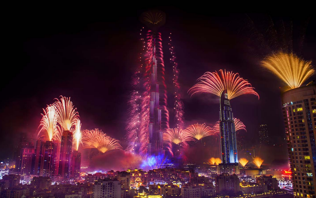 Новый год в Дубае - Фейерверк Бурдж-Халифа