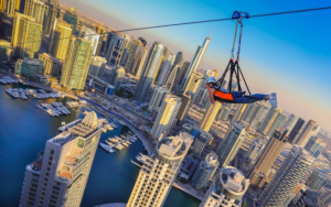 Зиплайн XLine Дубай Марина - Спуск на тросе над гаванью Дубай Марина